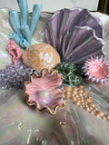 Clam Shell Bowl Coral Reef Pearl Sculpture