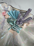 Sea Turtle Clam Shell Bowl - Coral Reef Sculpture