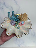 Sea Turtle Clam Shell Wall Hanging - Coral Reef Sculpture Jewelry Display