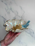 Sea Turtle Clam Shell Wall Hanging - Coral Reef Sculpture Jewelry Display