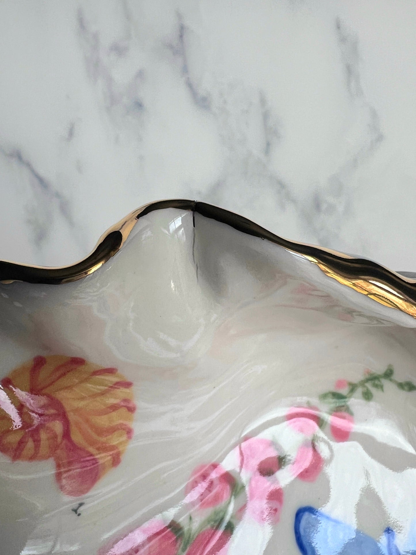 Botanical Illustration Shell Bowl - Vintage Style Cabinet of Curiosities