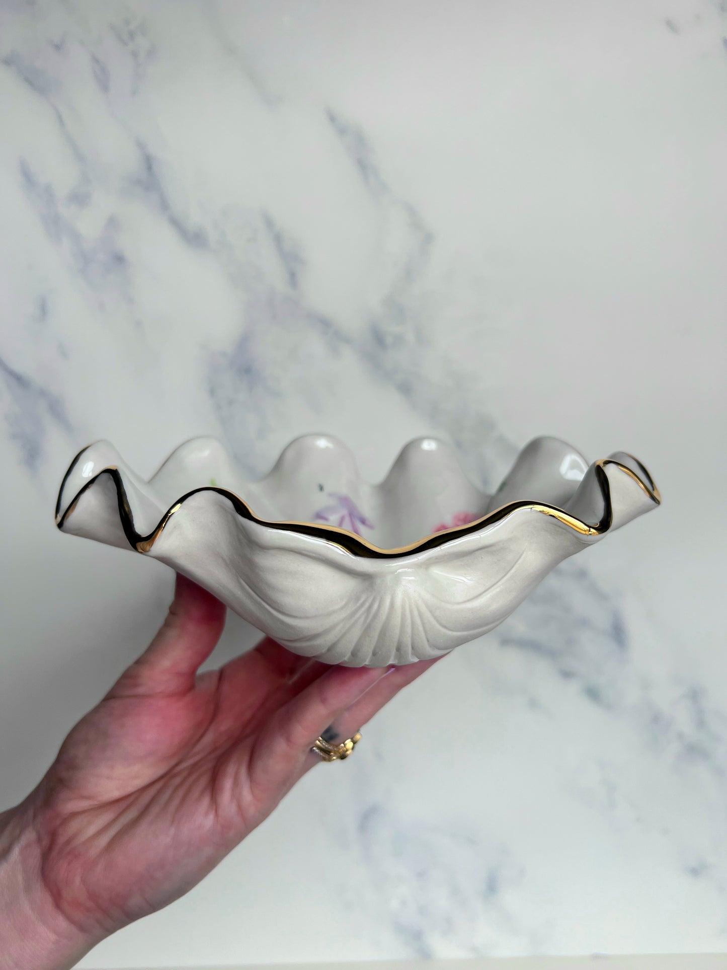 Botanical Illustration Shell Bowl - Vintage Style Cabinet of Curiosities