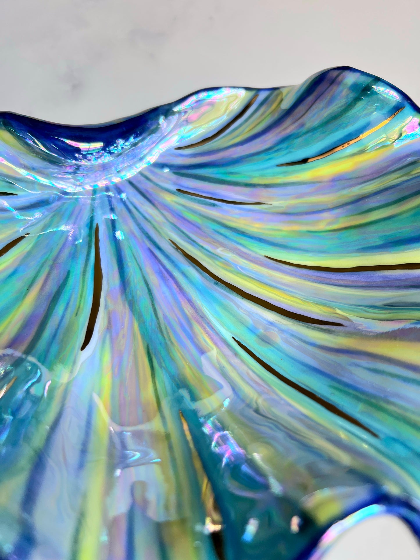 Blue Purple Clam Shell Bowl