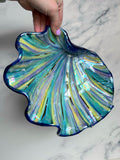 Blue Purple Clam Shell Bowl