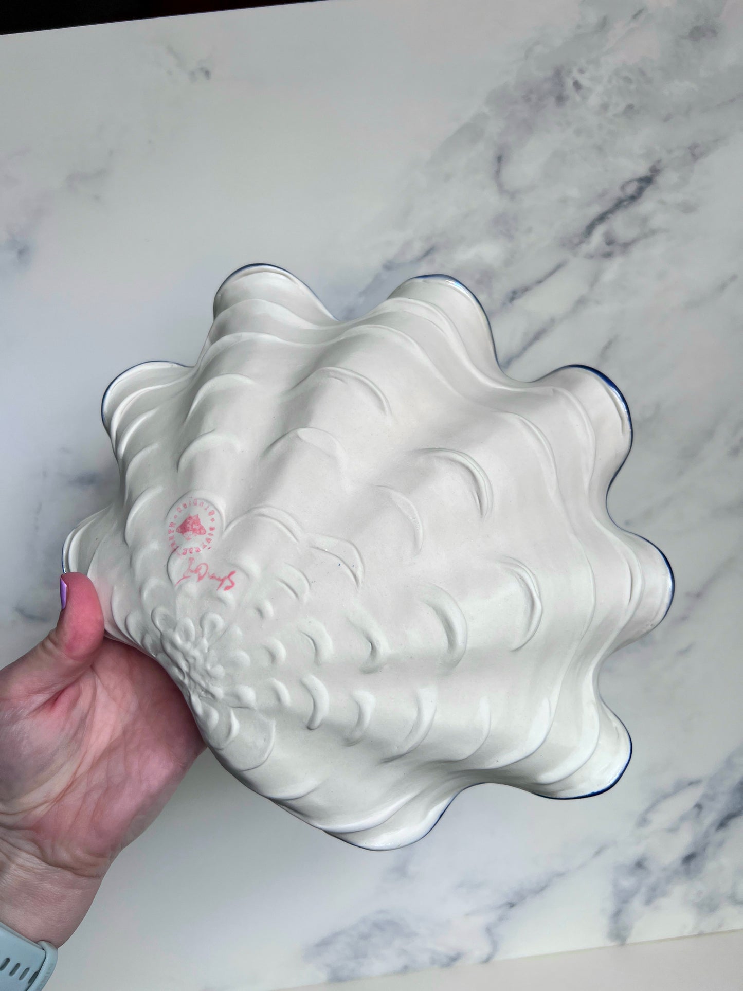 Blue Purple Clam Shell Bowl