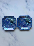 Sea Turtle Dish - Cloud Iridescent Ring Jewelry Tray - Square