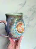 Pearl Clam Mug, Iridescent Porcelain Pottery Mug