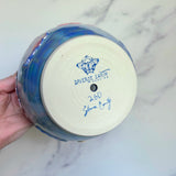 Blue Iridescent Rainbow Sky Planter Pot with Gold Moon/Stars