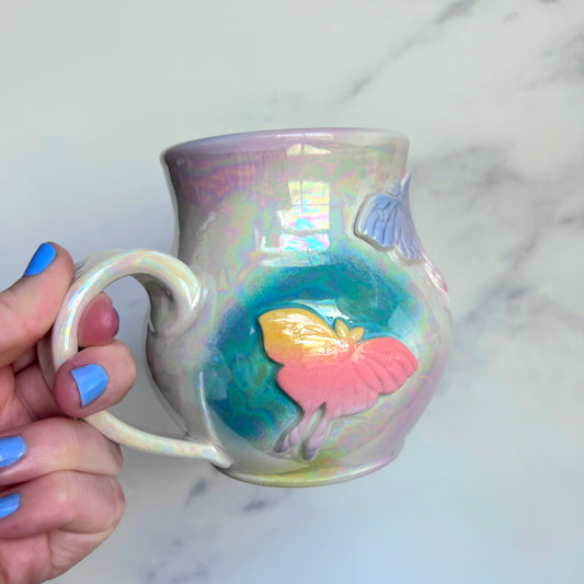 Iridescent Rainbow Luna Moth Mug