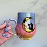 Moon Rise Cat Iridescent Gradient Mug