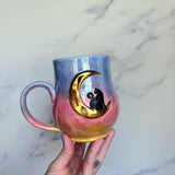 Moon Rise Cat Iridescent Gradient Mug