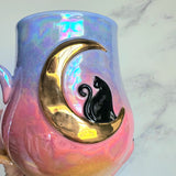 Moon Rise Cat Iridescent Gradient Mug