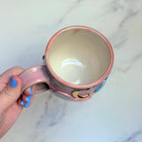 Pink Iridescent Rainbow Cloud Mug with Gold Moon/Stars