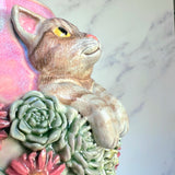 Tabby Cat Mug - Highly Detailed Cat Sculpture - Succulent Garden