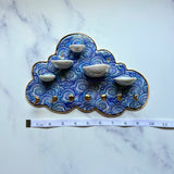 Imperfect 5 Dish Cloud Jewelry Wall Hanging Necklace Display with Ring Dishes D