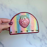 Rainbow Strawberry Jewelry Wall Hanging Necklace Display