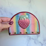 Rainbow Strawberry Jewelry Wall Hanging Necklace Display