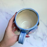 Iridescent Rainbow Cloud Mug with Gold Moon/Stars Blue