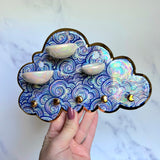 3 Dish Cloud Jewelry Wall Hanging Necklace Display READY TO SHIP D