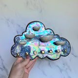 Imperfect 5 Dish Cloud Jewelry Wall Hanging Necklace Display with Ring Dishes D