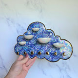 Imperfect 5 Dish Cloud Jewelry Wall Hanging Necklace Display with Ring Dishes D