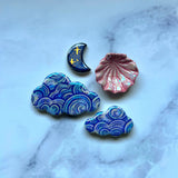 Shell and Clouds Magnet Set A - 4pc