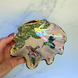 Humming Bird Shell Jewelry Wall Hanging Montera Leaves Necklace Display