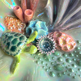 Sea Turtle Shell Jewelry Wall Hanging Coral Reef Necklace Display A