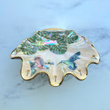 Humming Bird Shell Jewelry Wall Hanging Montera Leaves Necklace Display
