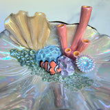 Clown Fish Shell Jewelry Wall Hanging Coral Reef Necklace Display