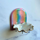 Arch Rainbow Shell Jewelry Wall Hanging Necklace Display A