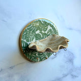 Mini Shell Jewelry Wall Hanging Monstera Leaf Necklace Display