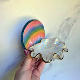 Rainbow Shell Jewelry Wall Hanging Round Necklace Display A