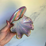 Rainbow Shell Jewelry Wall Hanging Round Necklace Display