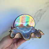 Rainbow Shell Jewelry Wall Hanging Round Necklace Display