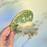 Mini Shell Jewelry Wall Hanging Monstera Leaf Necklace Display