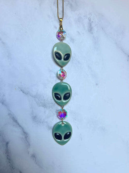 Green Alien Ornament Suncatcher