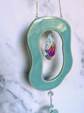 Organic MCM Ornament Suncatcher Wall Hanging Decor Teal