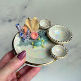 Mermaid Dreams - Coral Reef Dish Iridescent Infinity Sea Turtle Tray