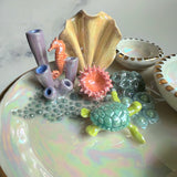 Mermaid Dreams - Coral Reef Dish Iridescent Infinity Sea Turtle Tray