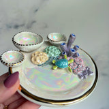Mystic Waters- Coral Reef Dish Iridescent Infinity Sea Turtle Tray