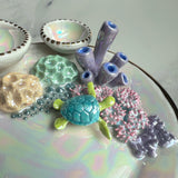 Mystic Waters- Coral Reef Dish Iridescent Infinity Sea Turtle Tray