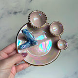 Cotton Cand Crystal Dish Iridescent Infinity Tray