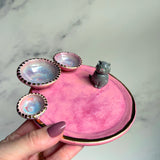 Pretty Kitty Dish Iridescent Infinity Tray Pink