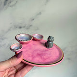 Pretty Kitty Dish Iridescent Infinity Tray Pink