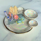 Mermaid Dreams - Coral Reef Dish Iridescent Infinity Sea Turtle Tray