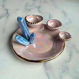 Cotton Cand Crystal Dish Iridescent Infinity Tray