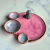 Pretty Kitty Dish Iridescent Infinity Tray Pink