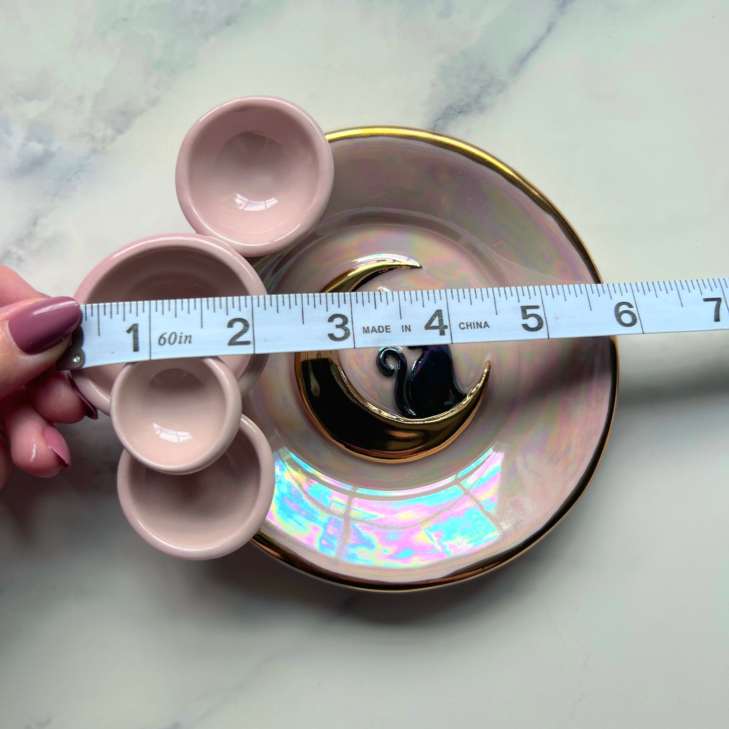 Cat Moon Rising Dish Iridescent Infinity Turtle Tray