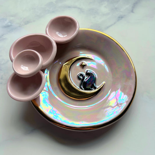Plate tortue irisée infini au clair de lune Cat